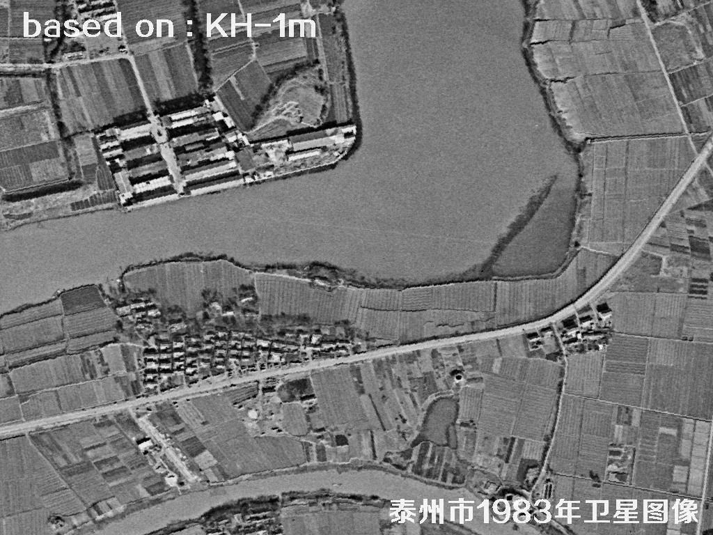 KeyHole卫星1983年拍摄的泰州市历史影像图