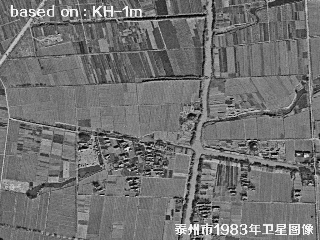 KeyHole卫星1983年拍摄的泰州市历史影像图