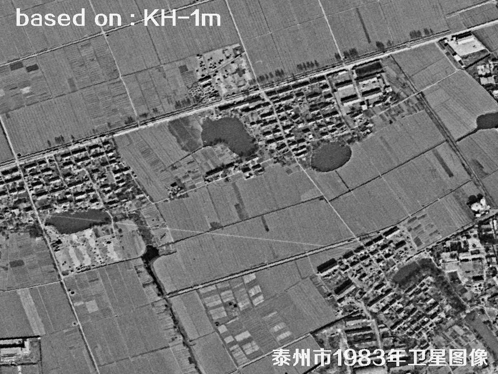 KeyHole卫星1983年拍摄的泰州市历史影像图