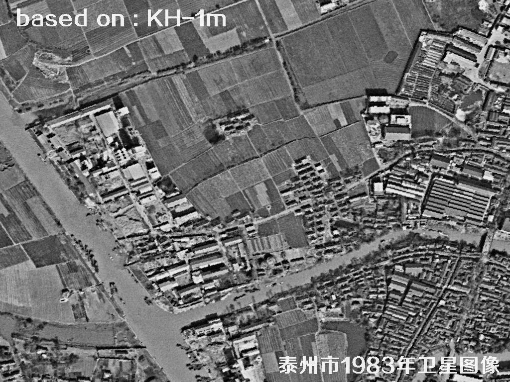 KeyHole卫星1983年拍摄的泰州市历史影像图