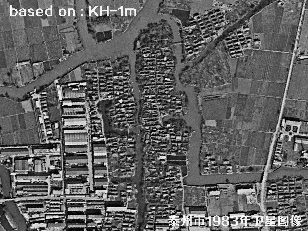 KeyHole卫星1983年拍摄的泰州市历史影像图