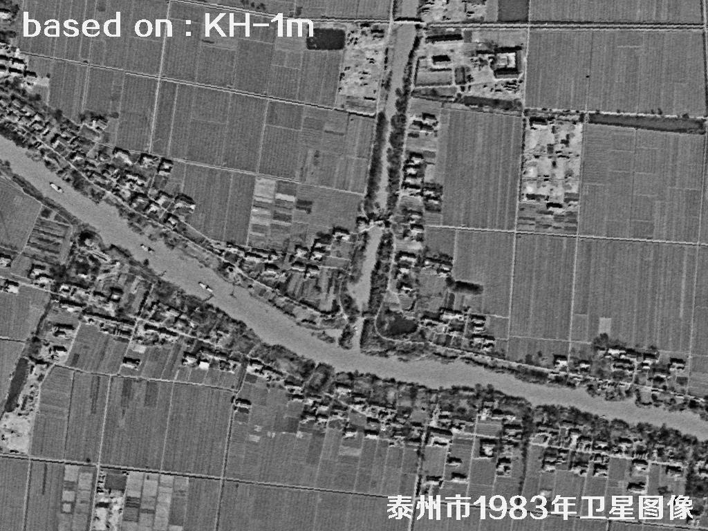 KeyHole卫星1983年拍摄的泰州市历史影像图