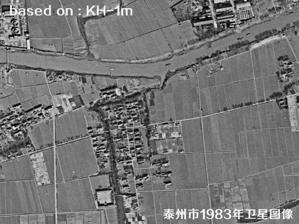 KeyHole卫星1983年拍摄的泰州市历史影像图