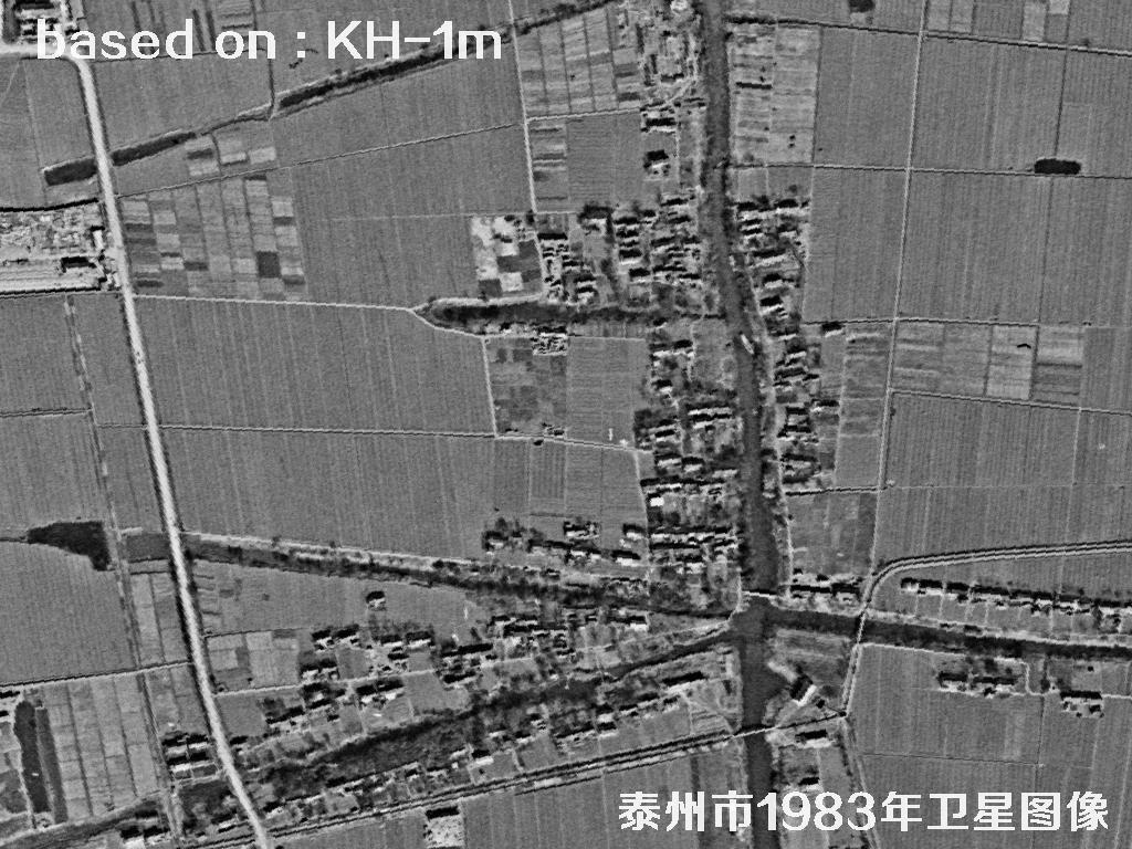 KeyHole卫星1983年拍摄的泰州市历史影像图