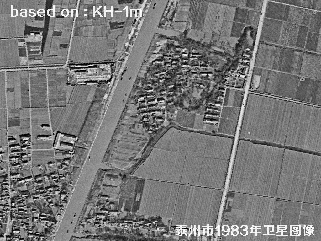 KeyHole卫星1983年拍摄的泰州市历史影像图