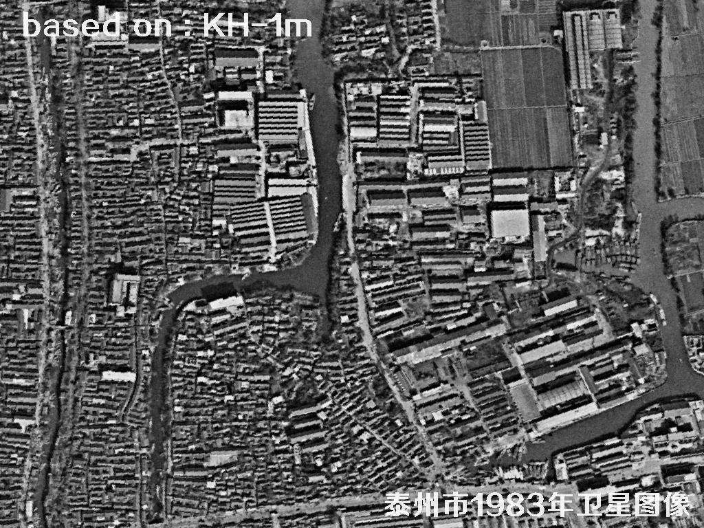 KeyHole卫星1983年拍摄的泰州市历史影像图