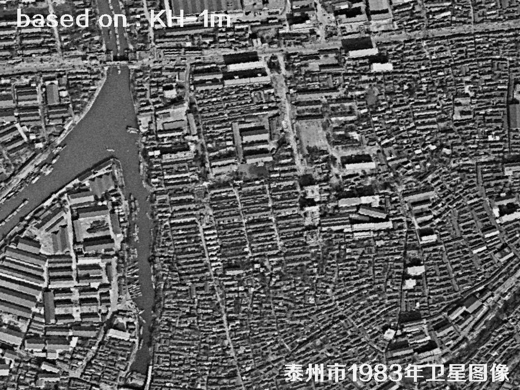 KeyHole卫星1983年拍摄的泰州市历史影像图