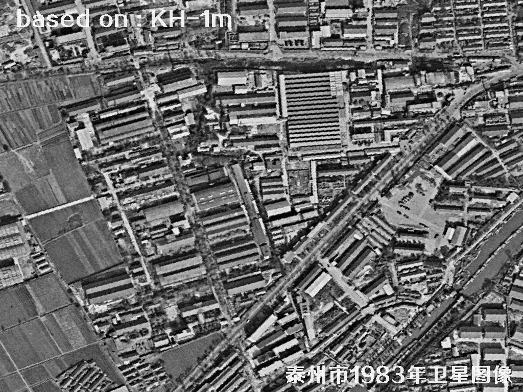 KeyHole卫星1983年拍摄的泰州市历史影像图