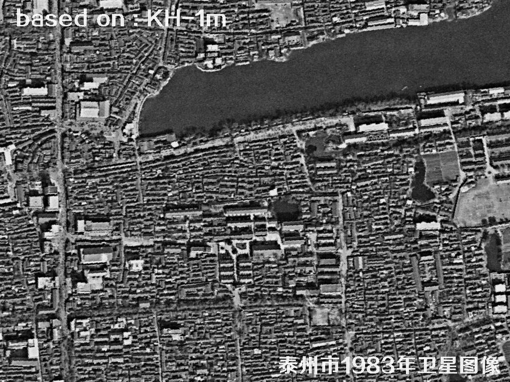 KeyHole卫星1983年拍摄的泰州市历史影像图