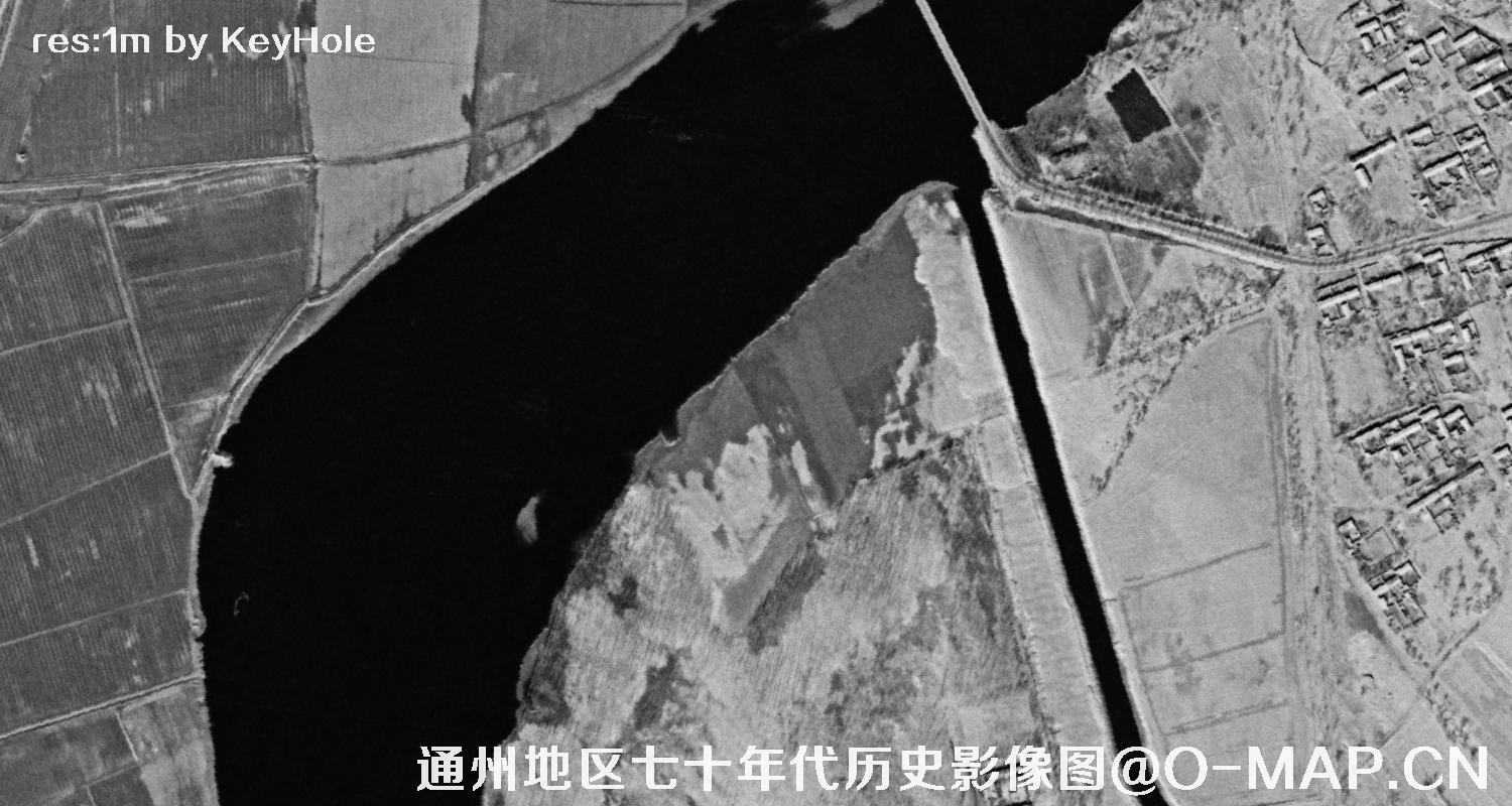 锁眼卫星七十年代拍摄的北京市通州区历史影像图