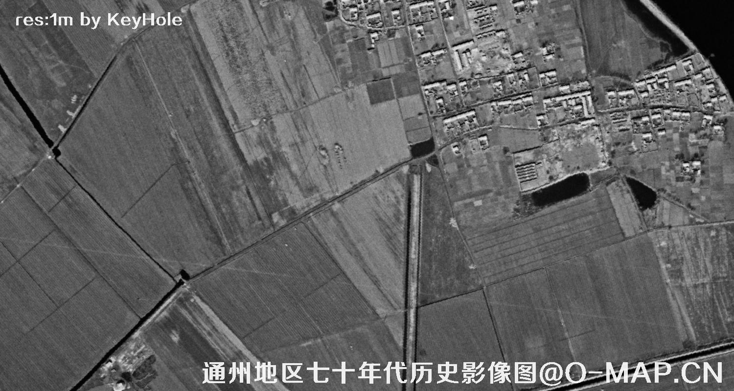 锁眼卫星七十年代拍摄的北京市通州区历史影像图