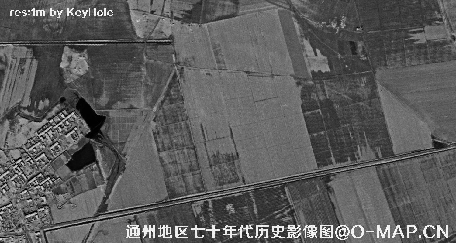 锁眼卫星七十年代拍摄的北京市通州区历史影像图