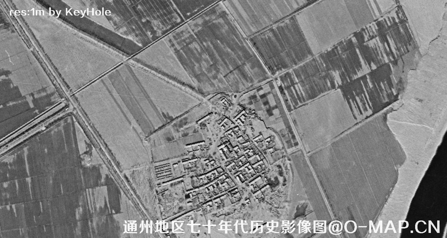 锁眼卫星七十年代拍摄的北京市通州区历史影像图
