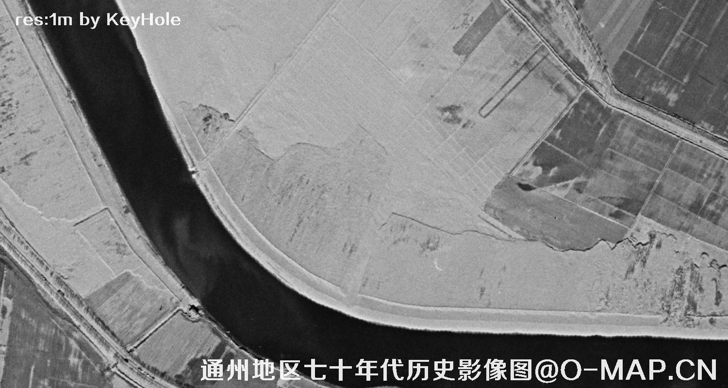 锁眼卫星七十年代拍摄的北京市通州区历史影像图