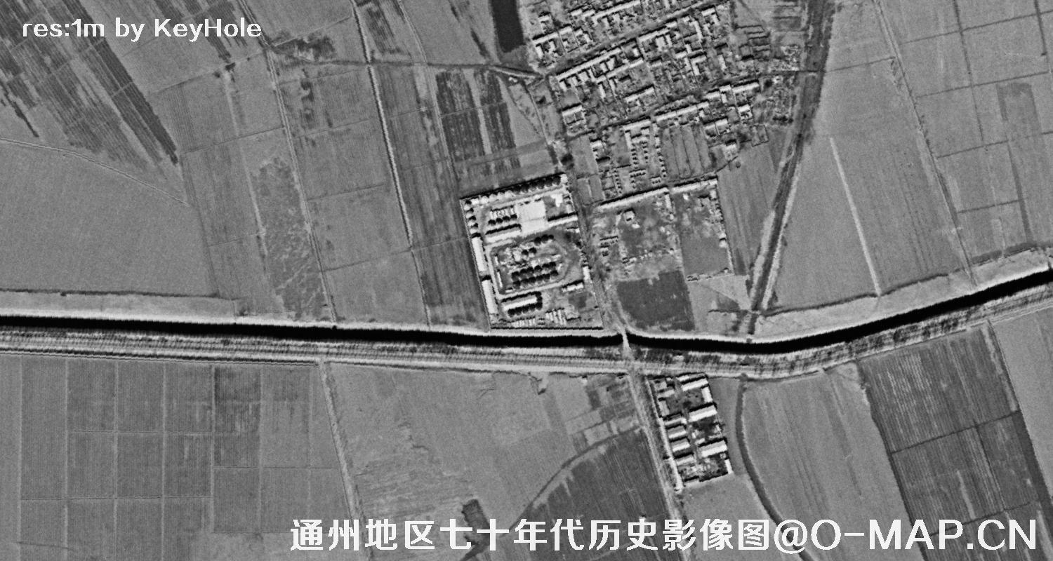 锁眼卫星七十年代拍摄的北京市通州区历史影像图