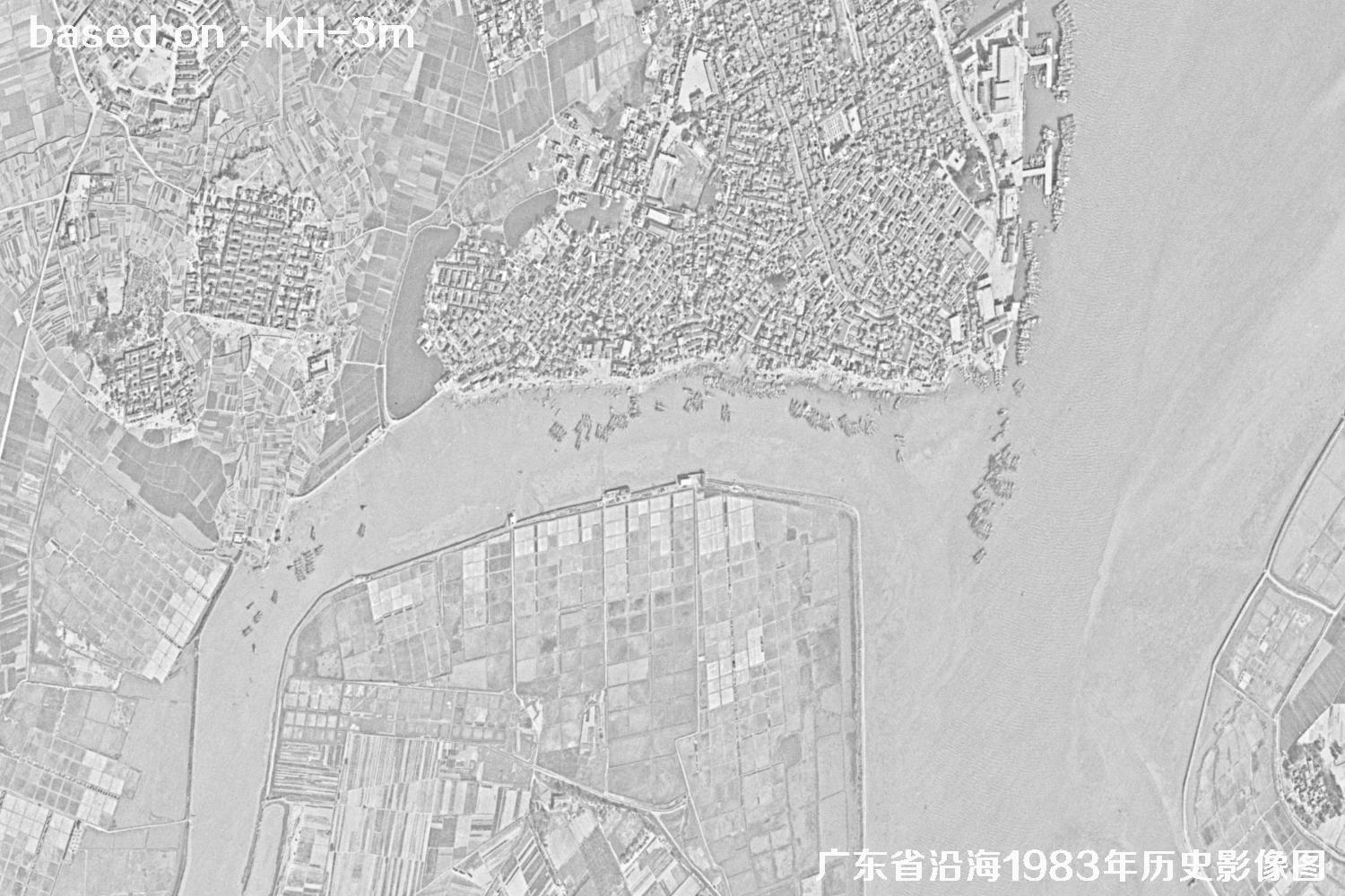 广东省沿海1983年Keyhole卫星历史影像图