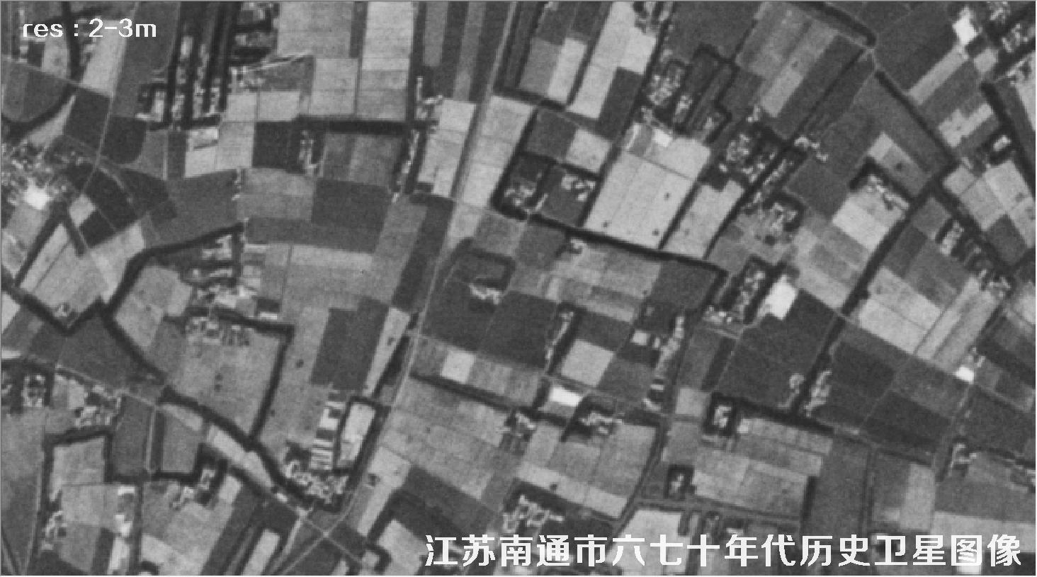 江苏省南通市某区域六七十年代锁眼卫星卫星历史图像