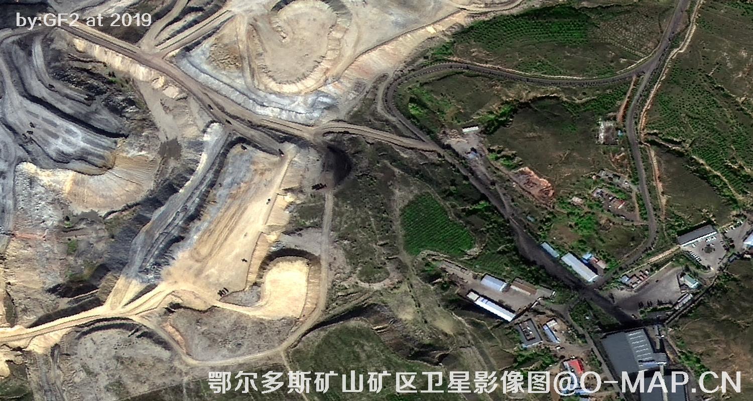 鄂尔多斯矿山矿区卫星影像图