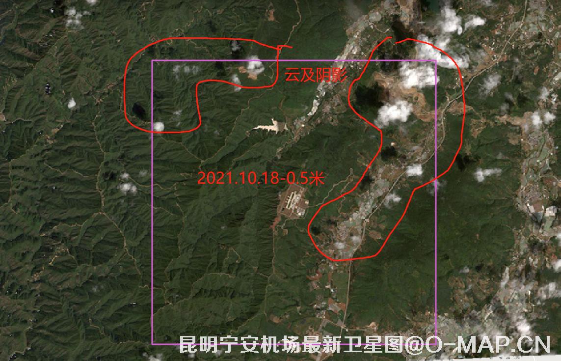 云南省昆明市宁安机场2021年3月份0.5米卫星图