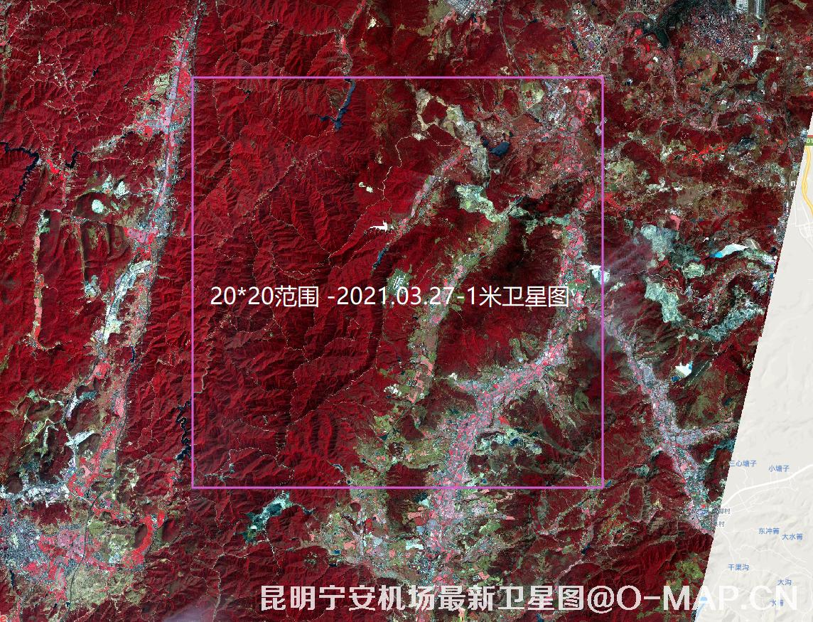 云南省昆明市宁安机场2021年3月份0.8卫星图