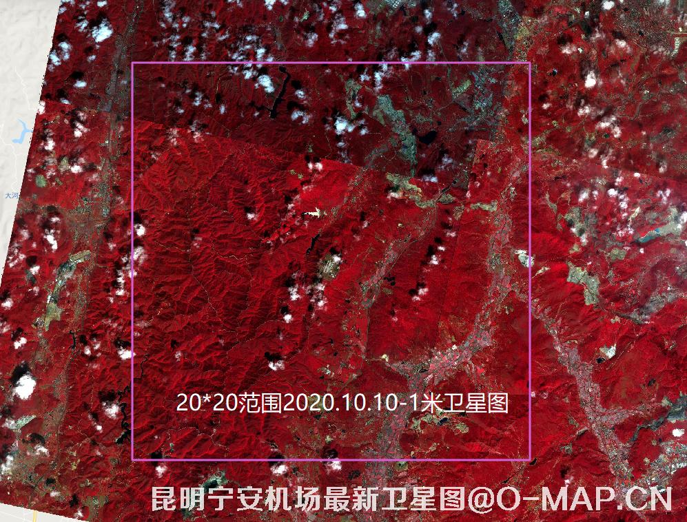 云南省昆明市宁安机场2020年10月份0.8卫星图