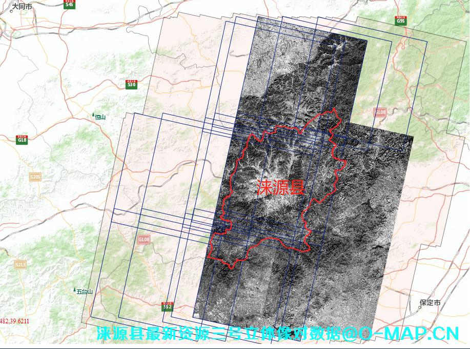 河北省涞源县2019年资源三号立体像对数据查询结果