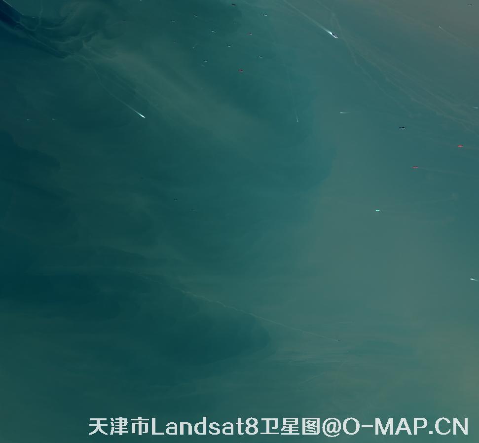 Landsat8卫星2022年3月份拍摄的天津市卫星图