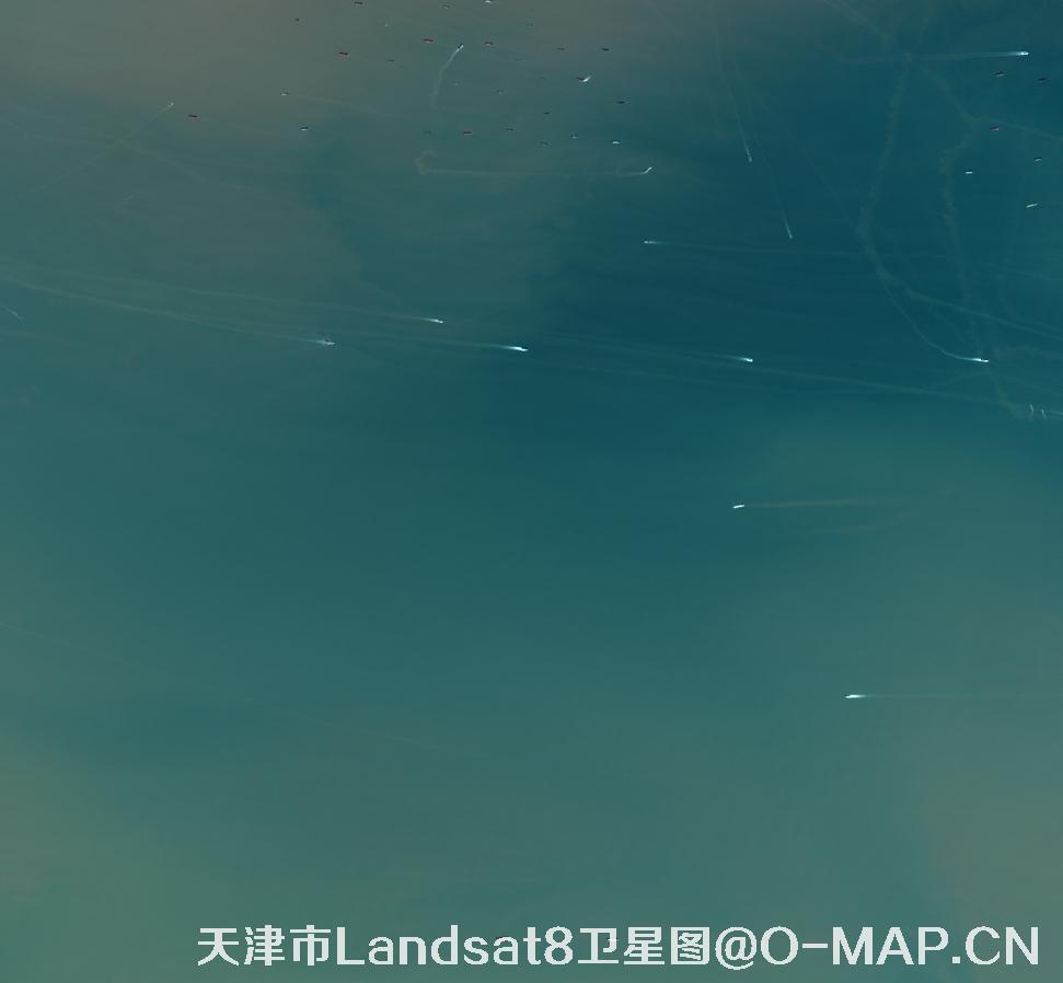 Landsat8卫星2022年3月份拍摄的天津市卫星图