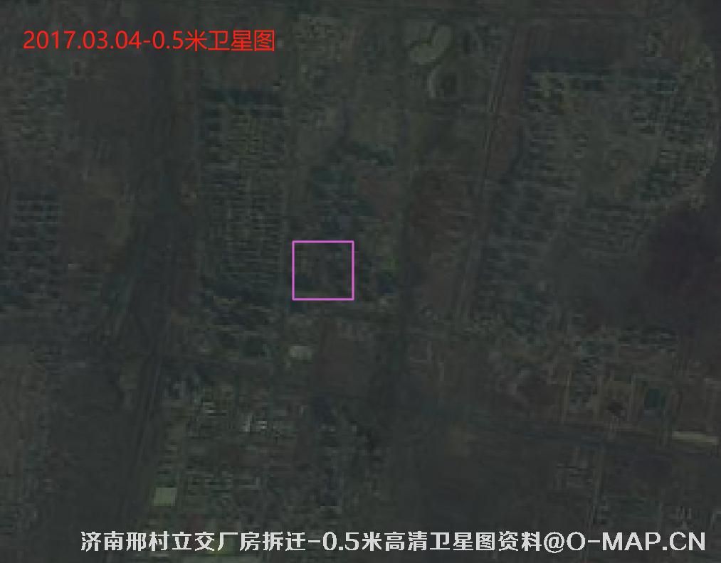 山东省济南市历城区邢村立交厂房拆迁卫星图