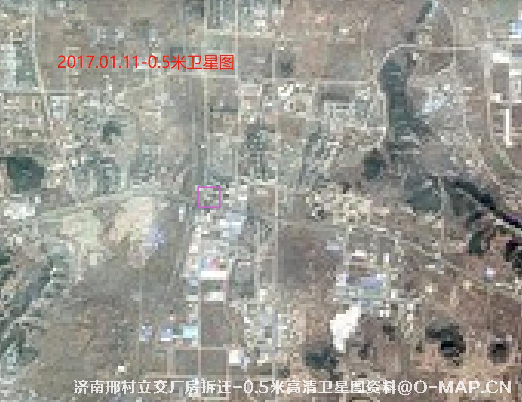 山东省济南市历城区邢村立交厂房拆迁卫星图