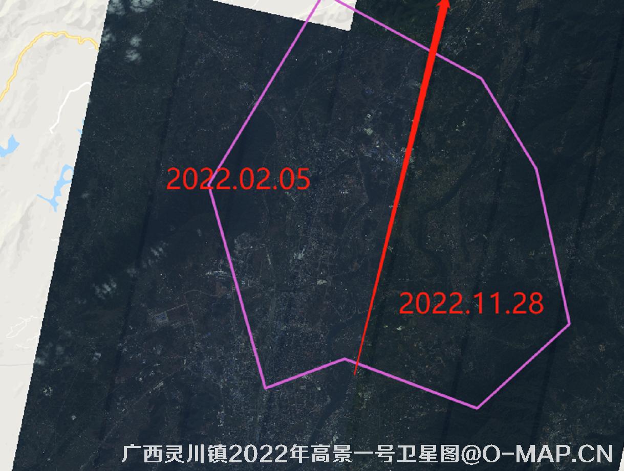 广西省灵川县2022年最新卫星影像图