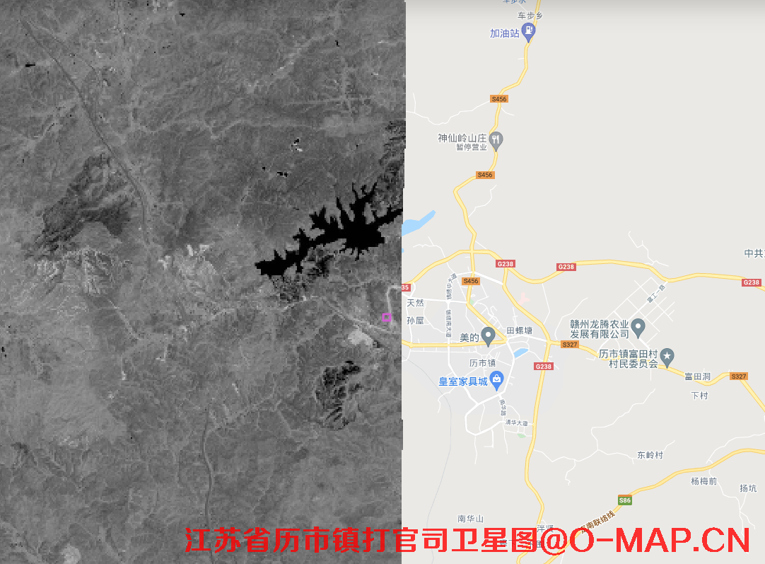 江西省赣州市定南县历市镇打官司调取2008年历史卫星图