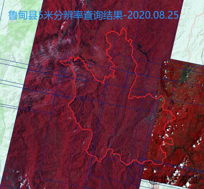 鲁甸县资源三号卫星数据查询结果