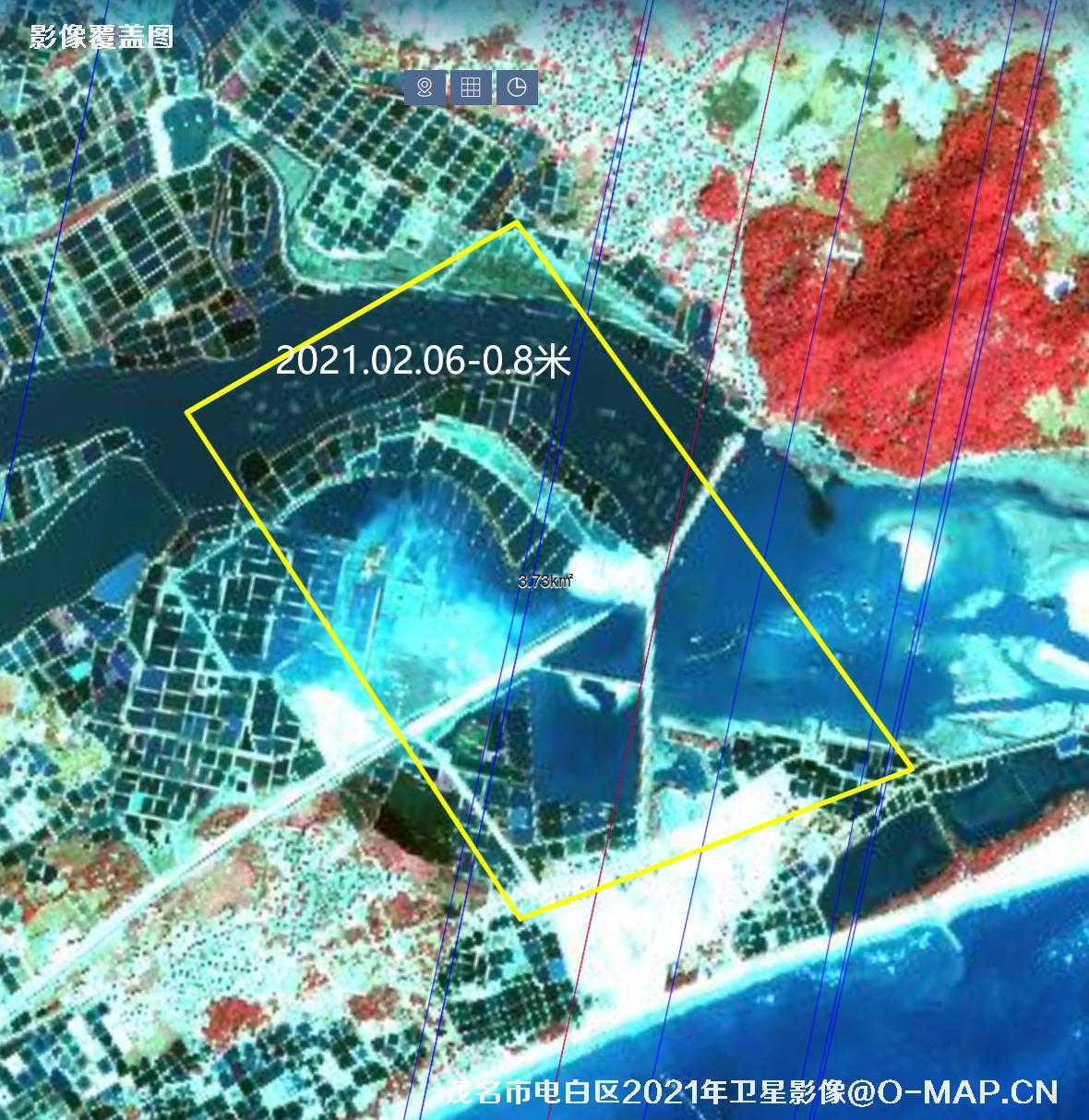 广东省茂名市电白区2020年到2023年历年高清卫星影像图