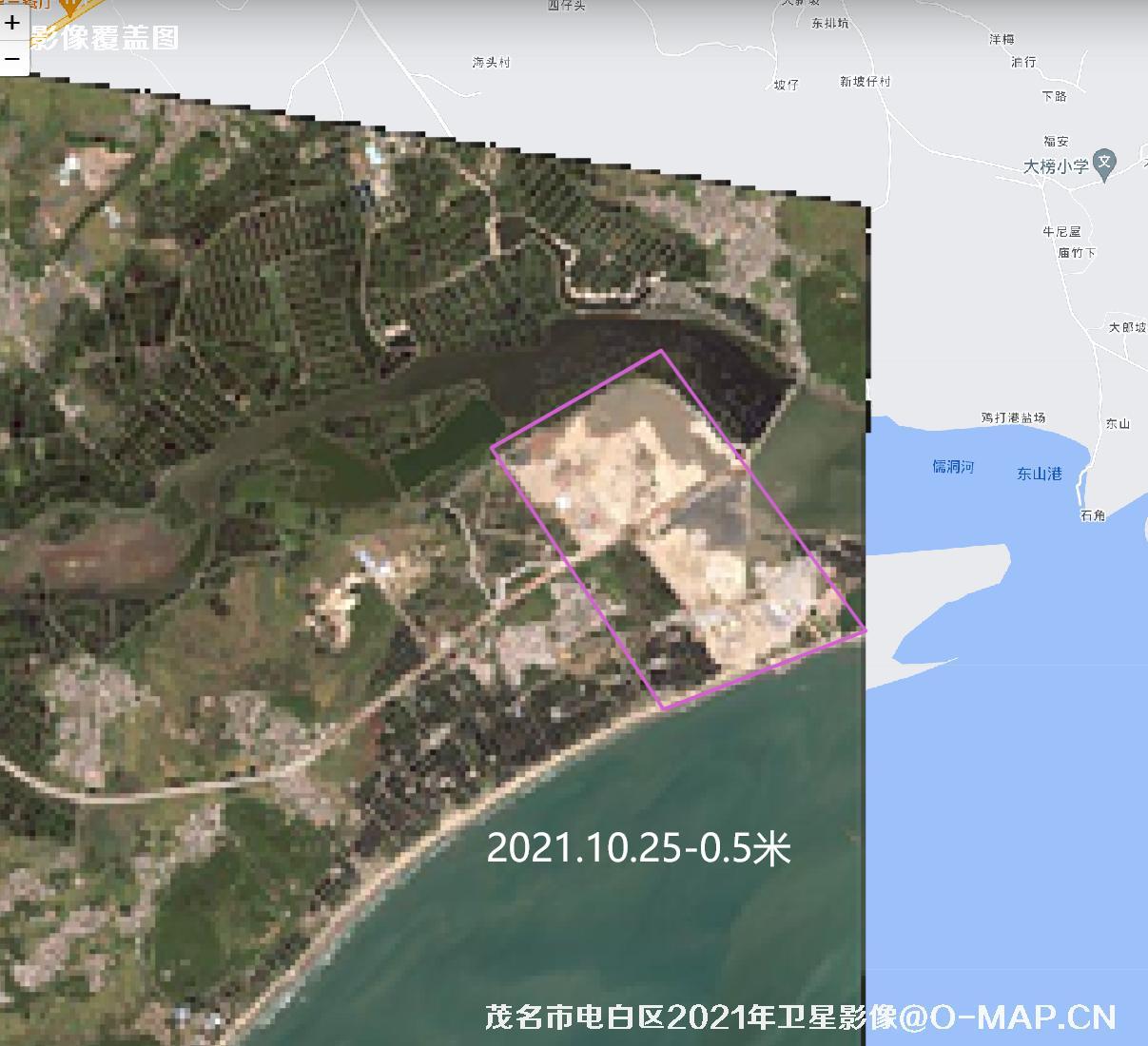 广东省茂名市电白区2020年到2023年历年高清卫星影像图
