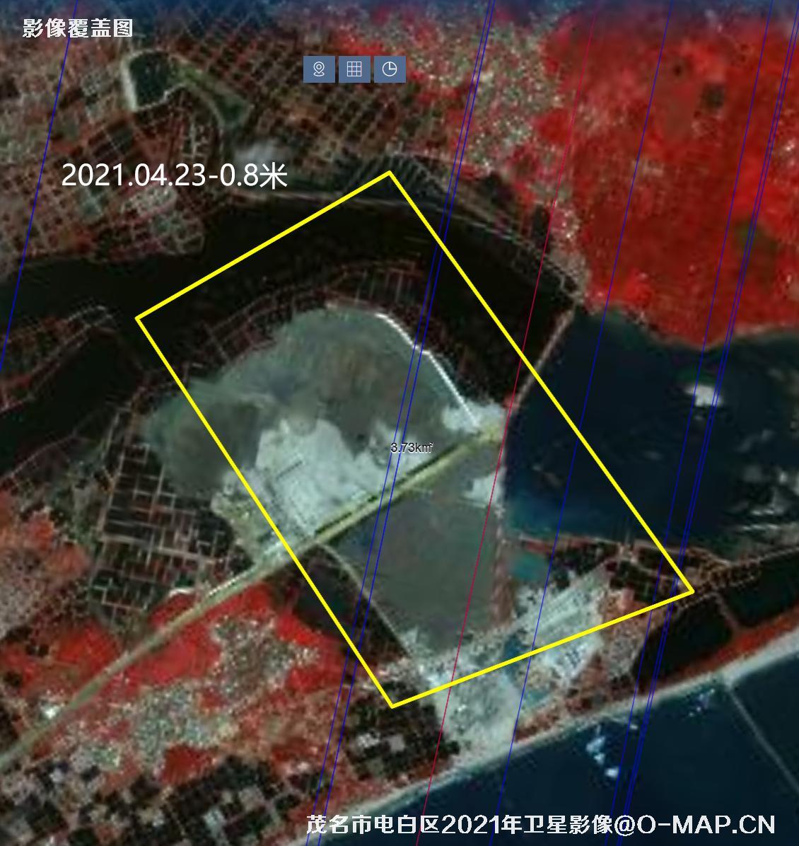 广东省茂名市电白区2020年到2023年历年高清卫星影像图