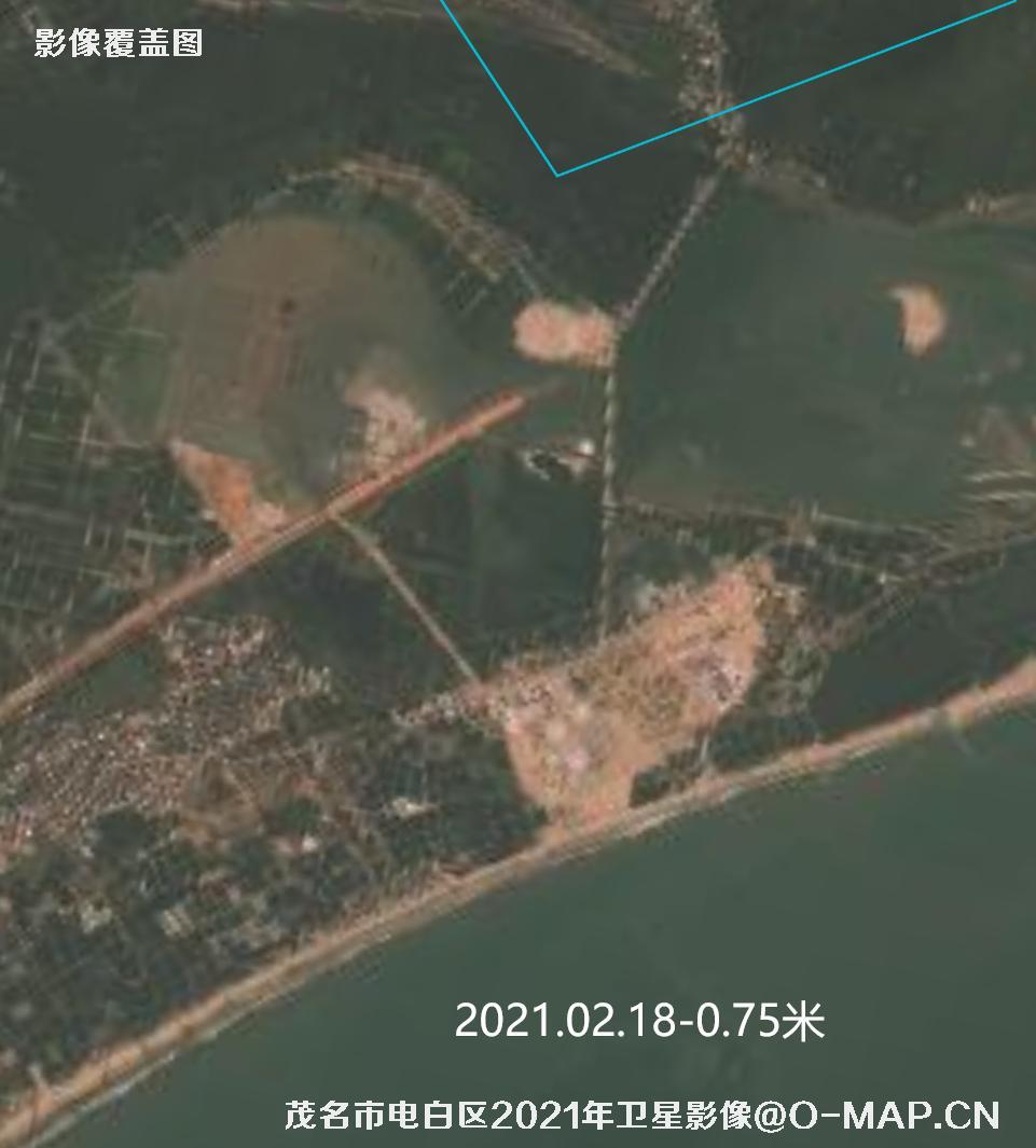 广东省茂名市电白区2020年到2023年历年高清卫星影像图