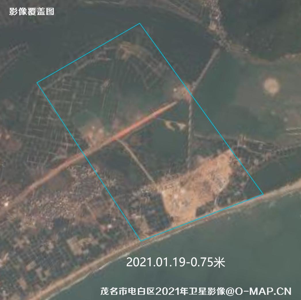 广东省茂名市电白区2020年到2023年历年高清卫星影像图