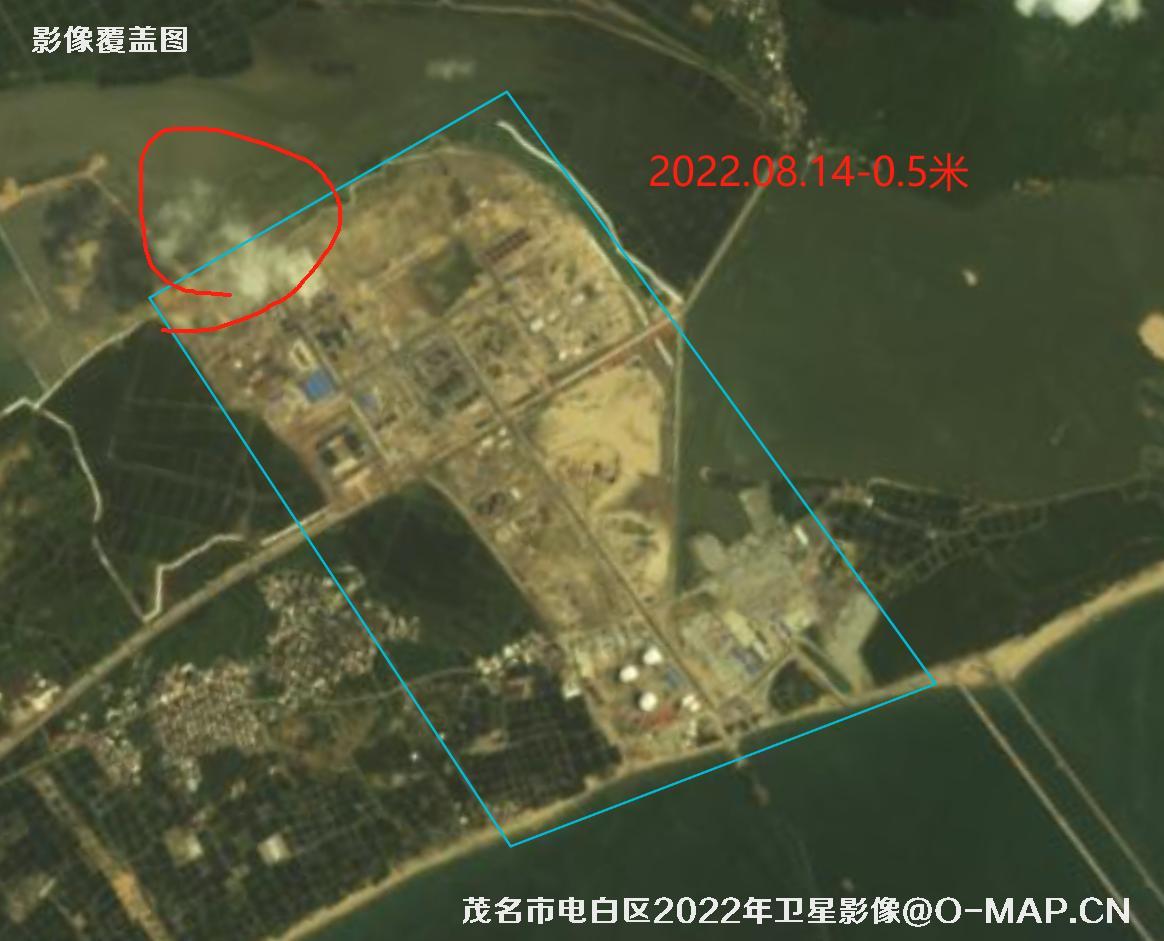 广东省茂名市电白区2020年到2023年历年高清卫星影像图