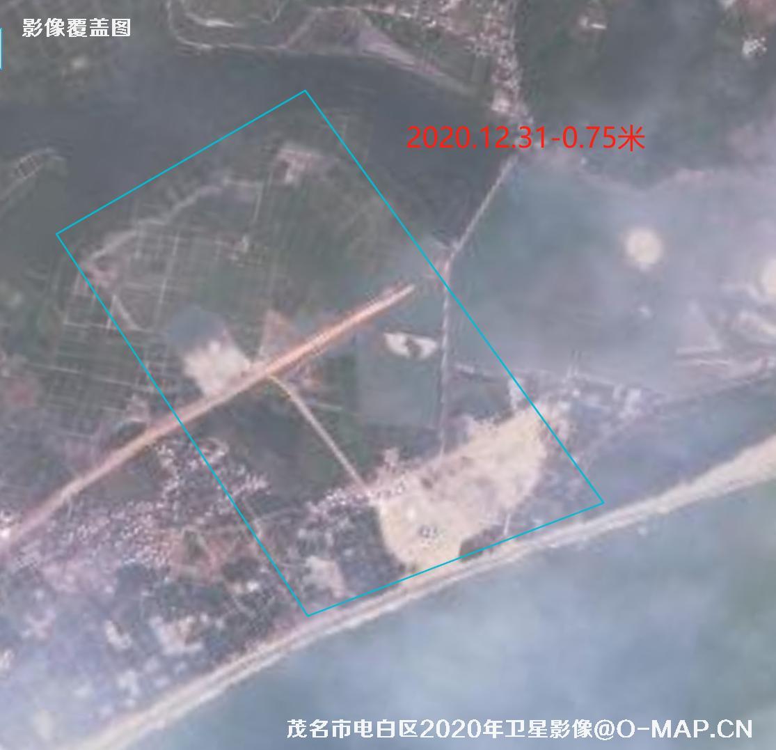 广东省茂名市电白区2020年到2023年历年高清卫星影像图