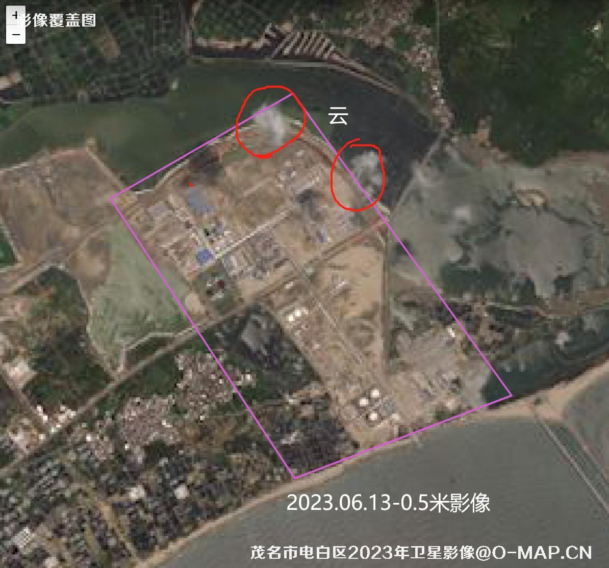 广东省茂名市电白区2020年到2023年历年高清卫星影像图