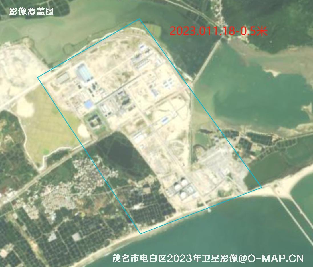 广东省茂名市电白区2020年到2023年历年高清卫星影像图