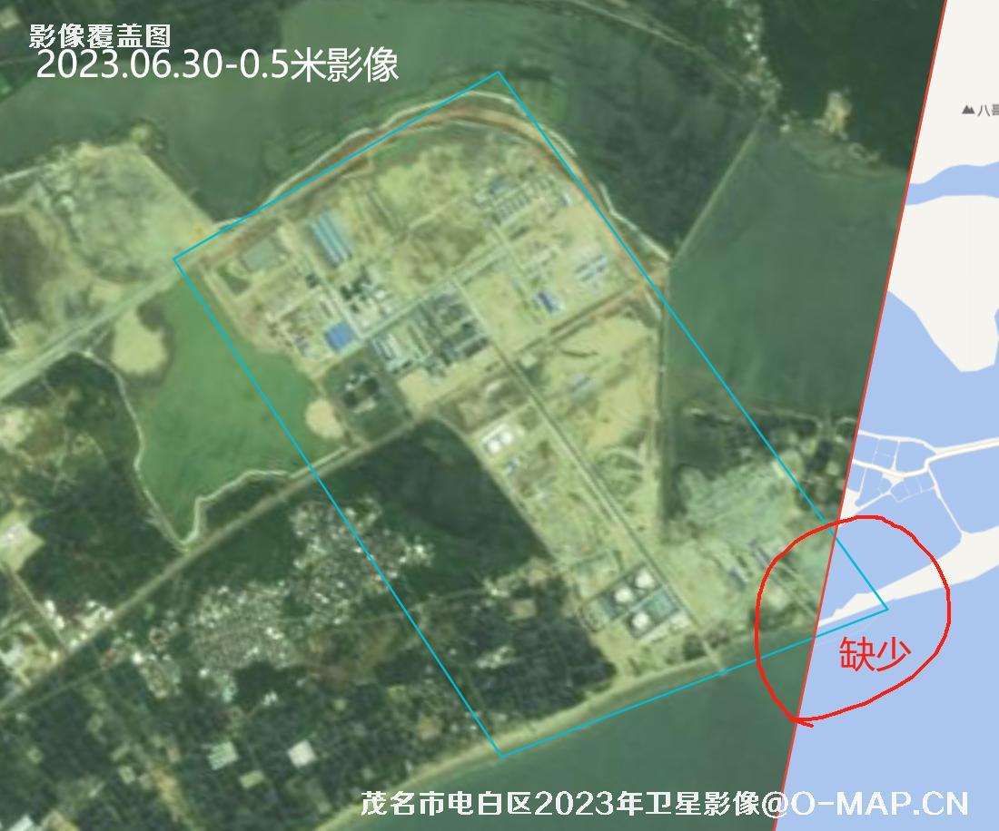 广东省茂名市电白区2020年到2023年历年高清卫星影像图