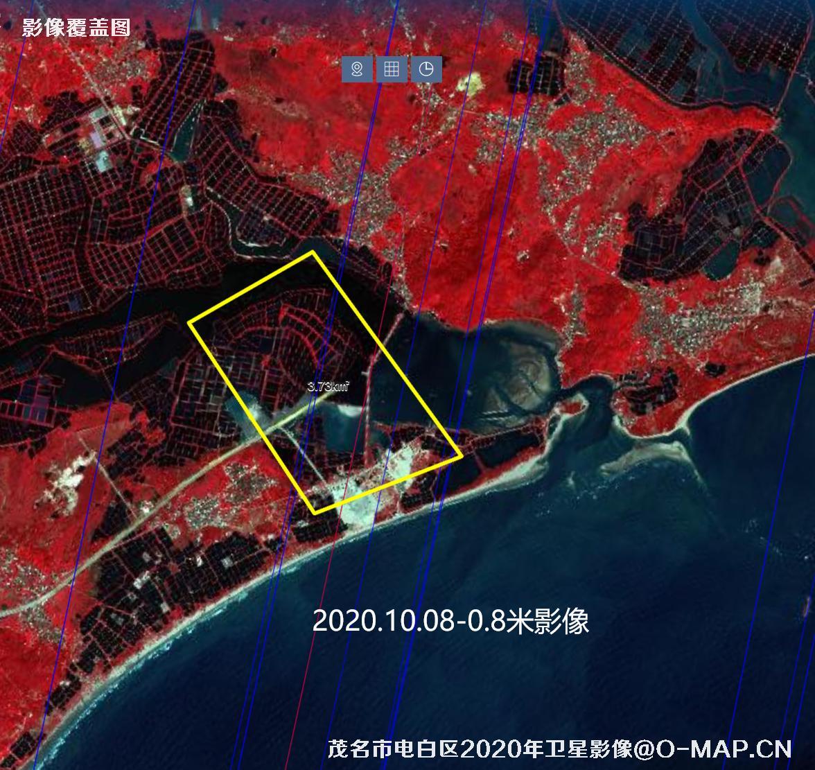 广东省茂名市电白区2020年到2023年历年高清卫星影像图