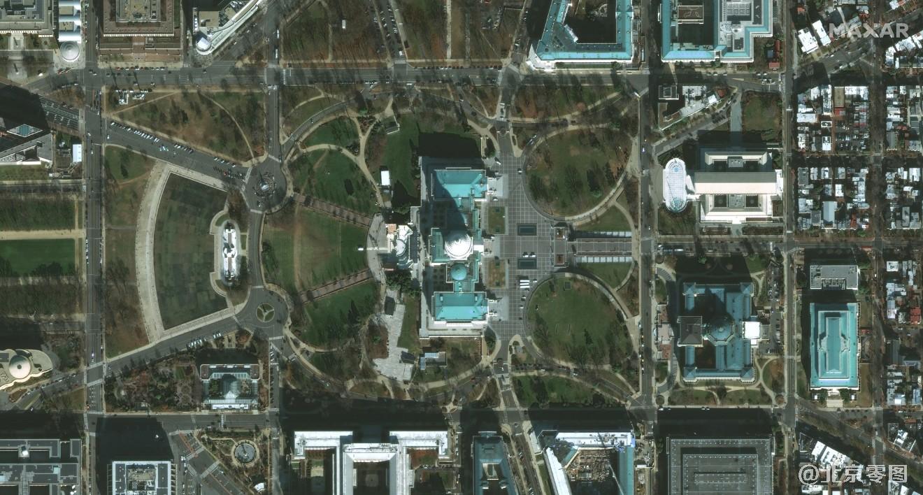 美国国会大厦卫星图-2021.01.07maxar卫星拍摄