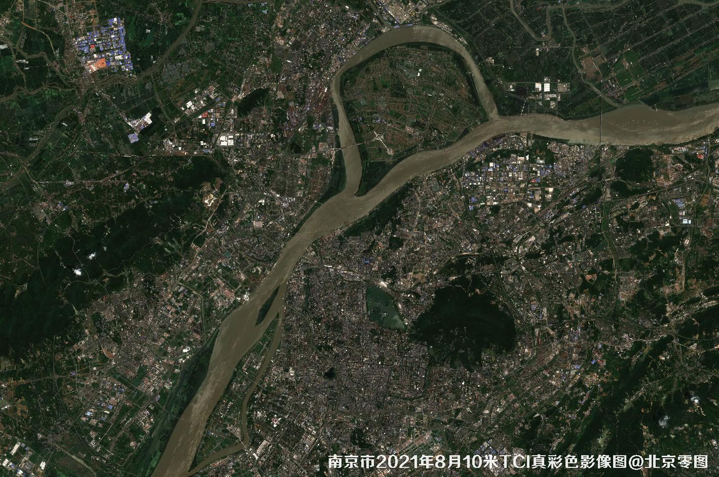 江苏省南京市2021年10米真彩色卫星图