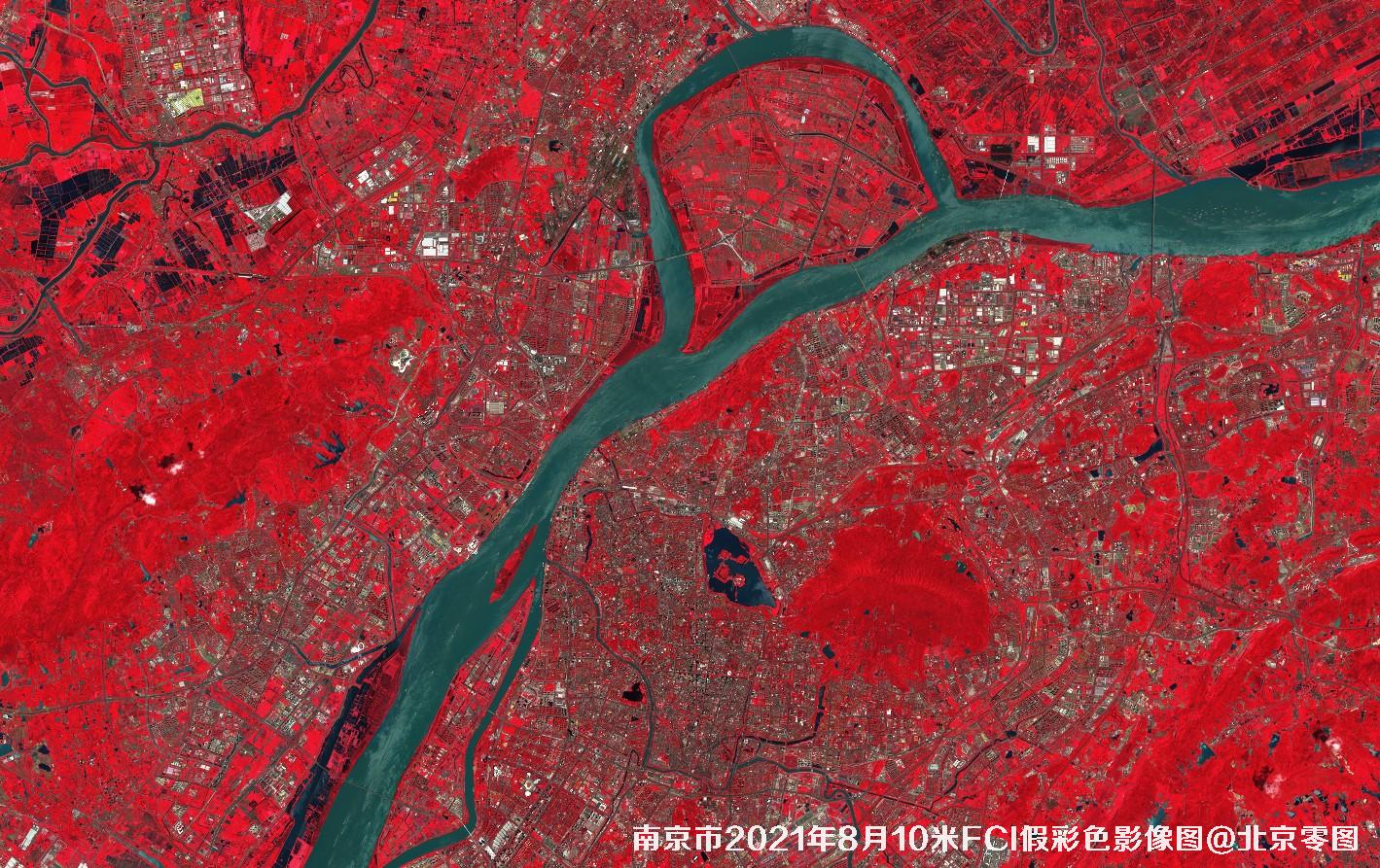 江苏省南京市2021年FCI假彩色影像图