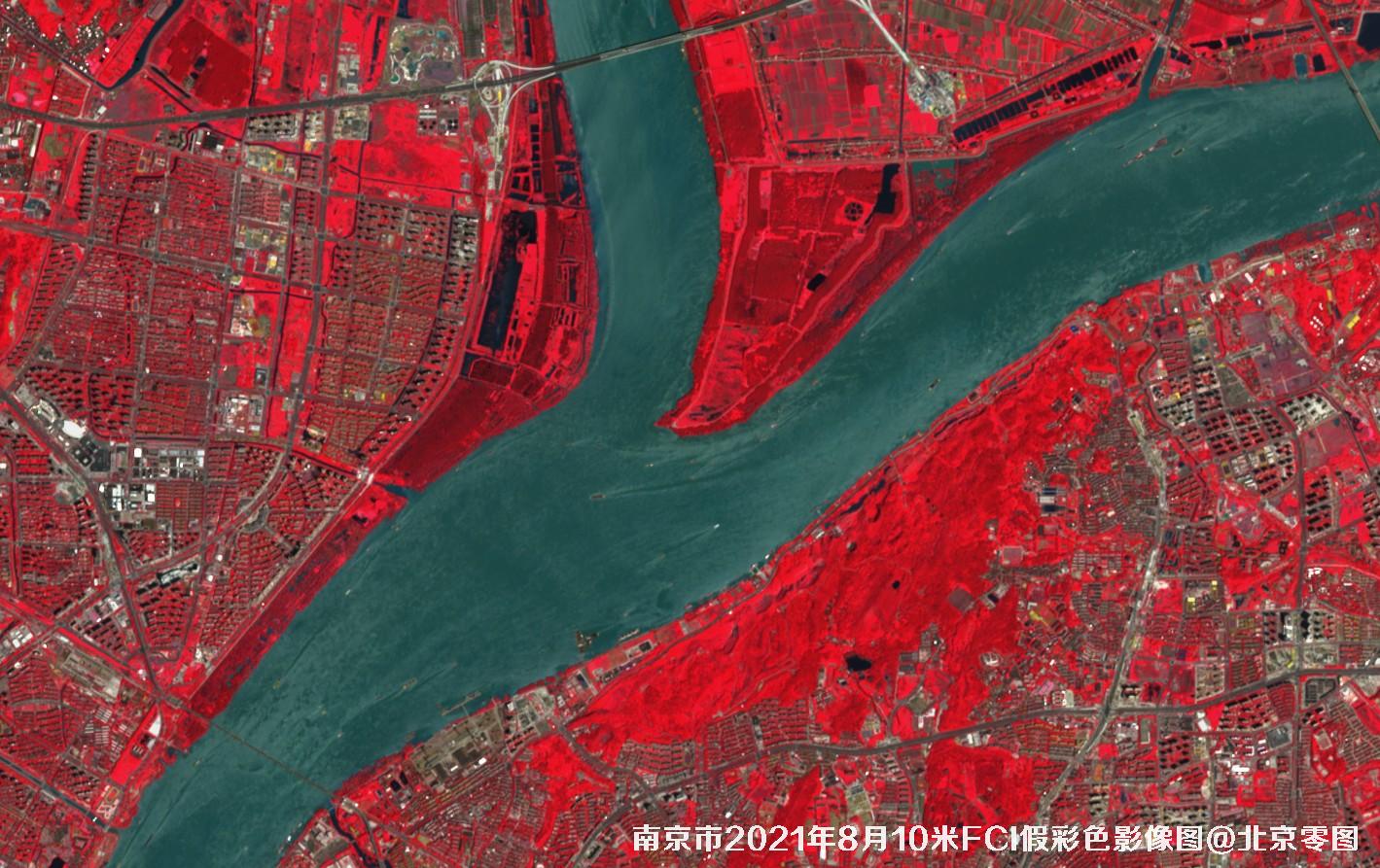 江苏省南京市2021年FCI假彩色影像图（局部放大）