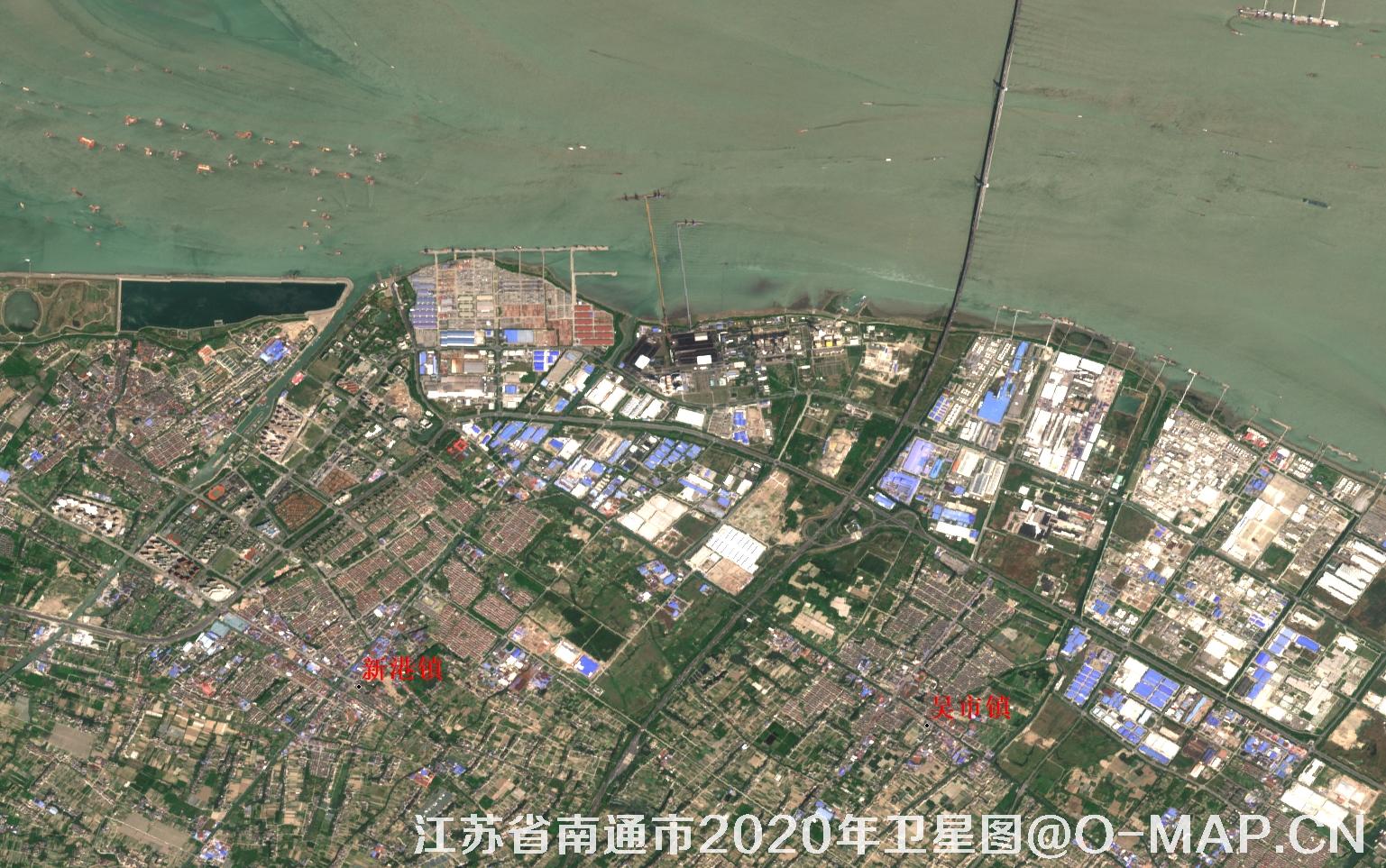 江苏省南通市2020年卫星图