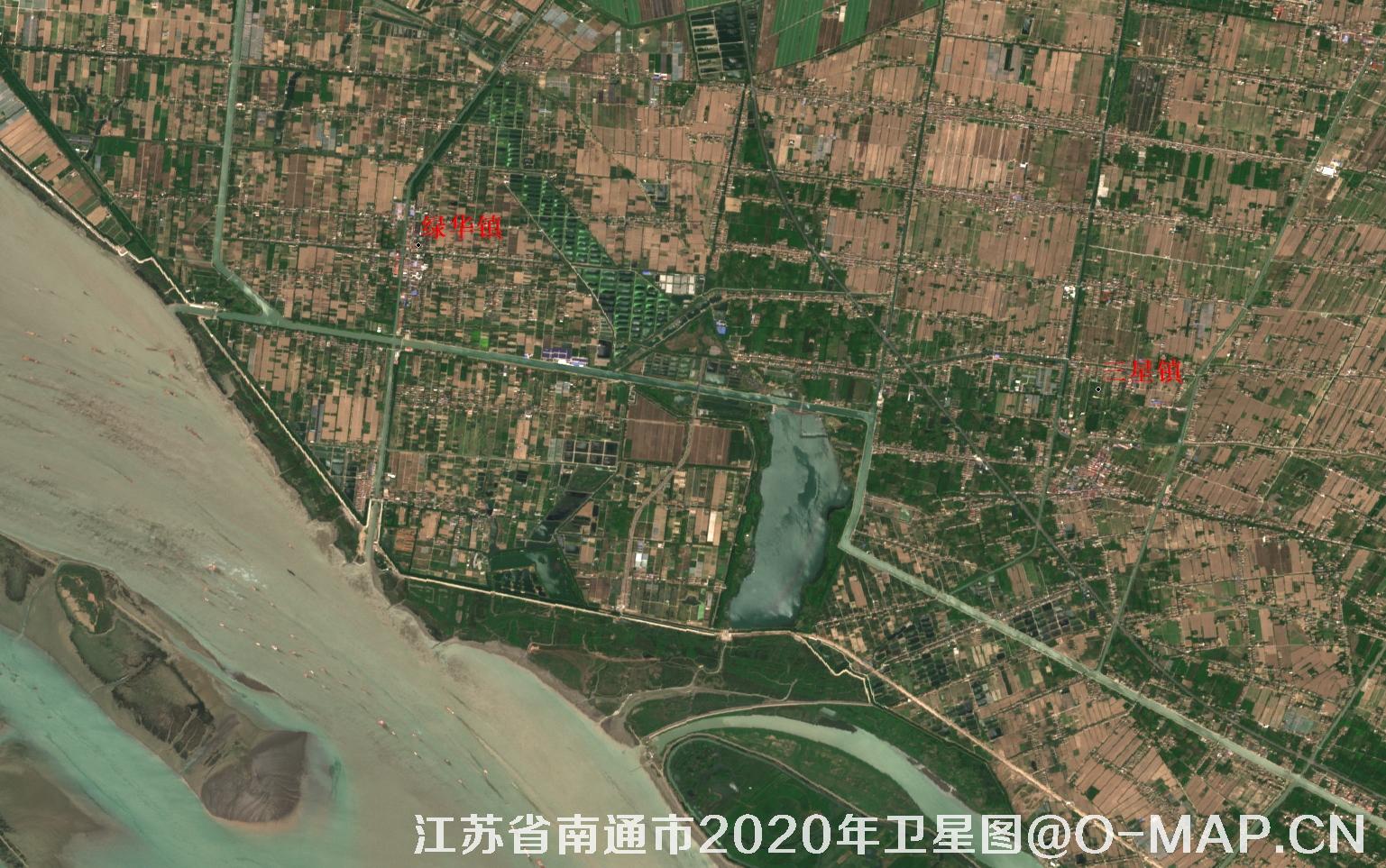 江苏省南通市2020年卫星图